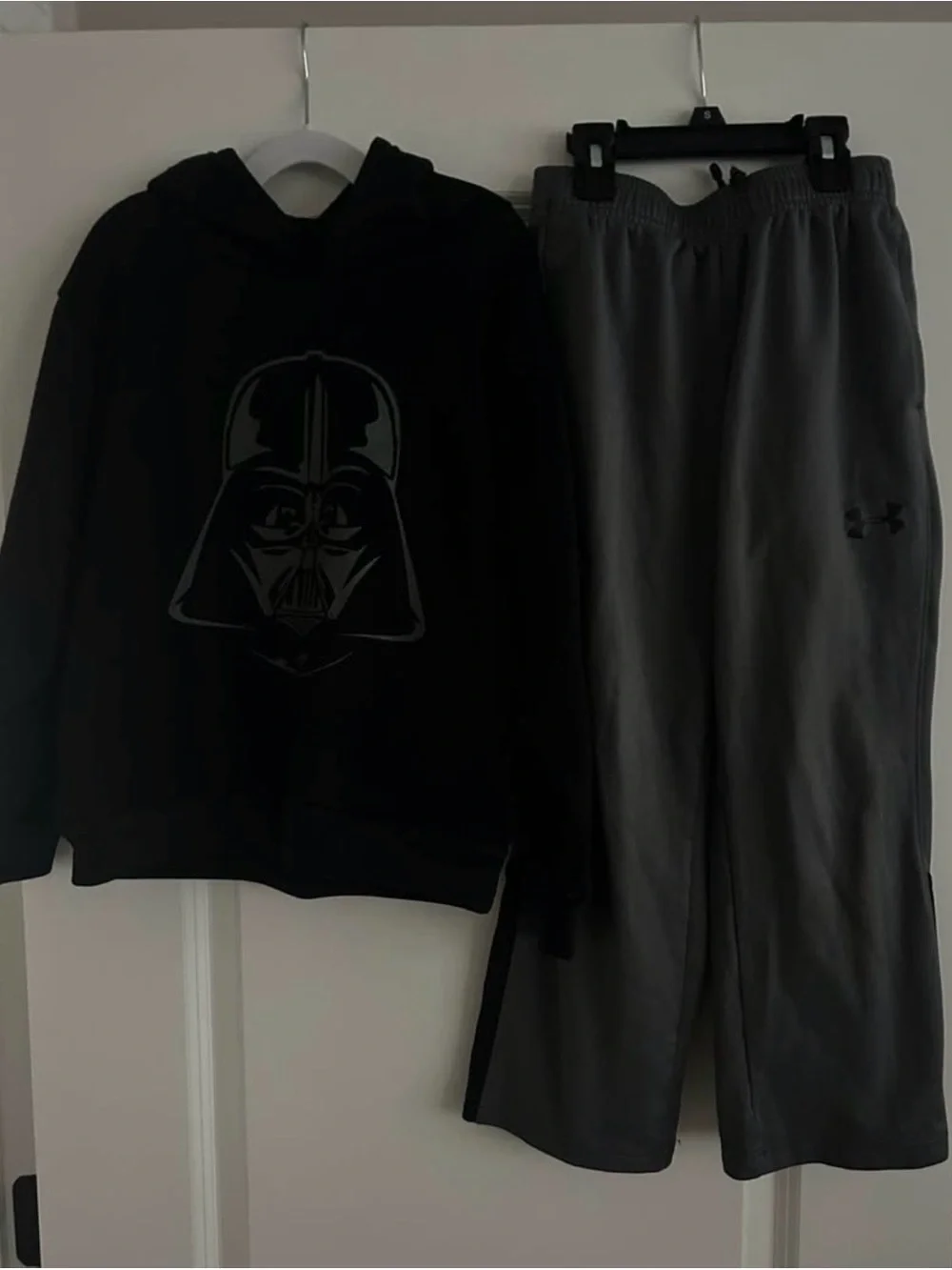Under Armour Kids Black & Gray Pants with Darth Vader Hoodie